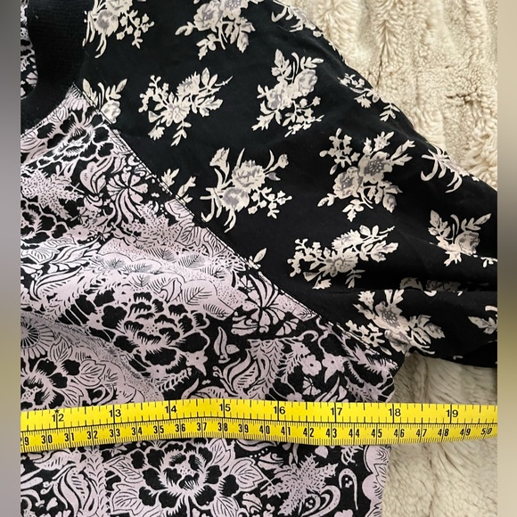 Free People Black Floral Snap Bomber Jacket. - Picture 5 of 14